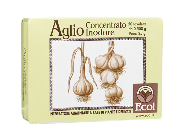 ECOL Aglio Conc. Inodore per il benessere dell'organismo 50 Tavolette