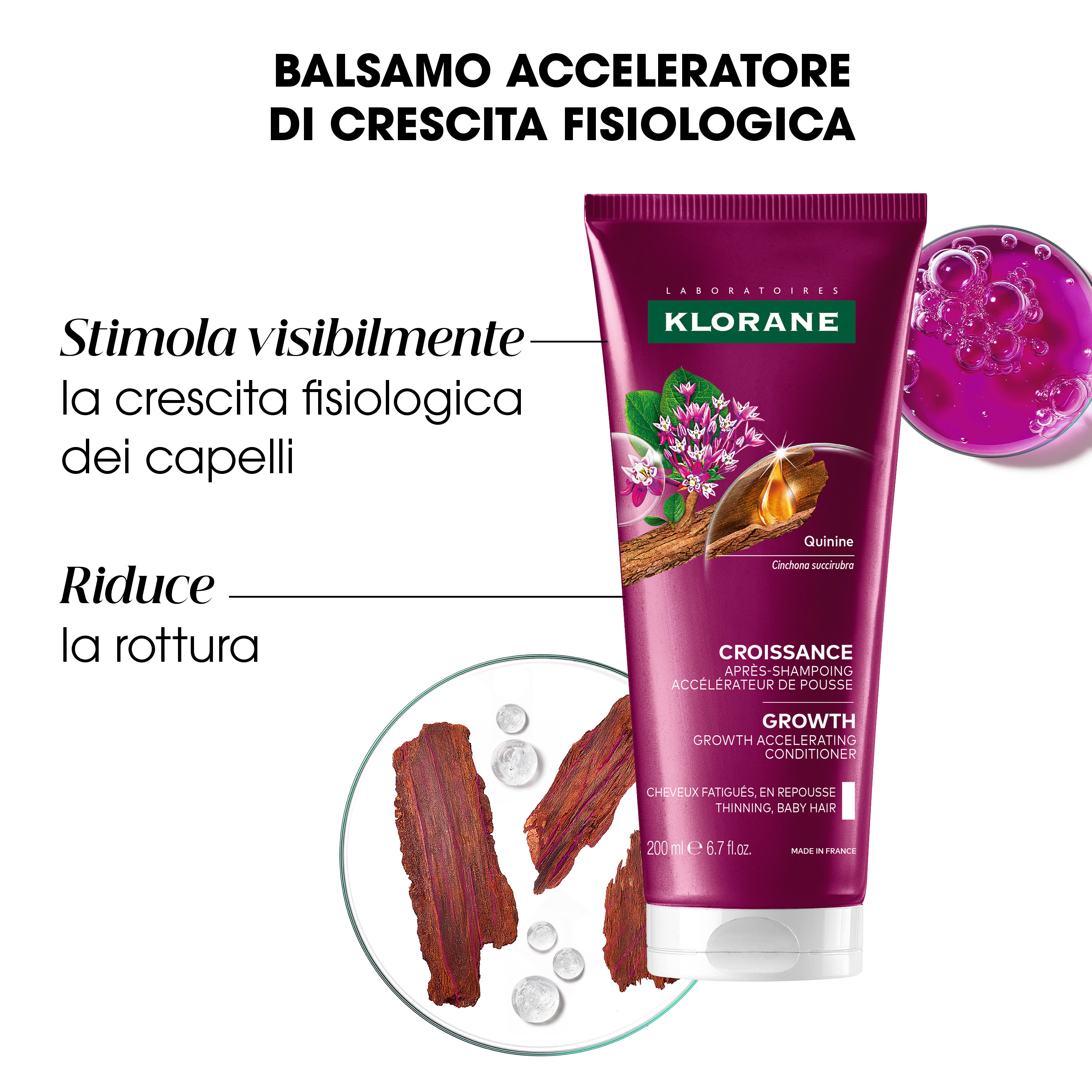 Klorane - Crescita - Balsamo Acceleratore Di Crescita Fisiologica Alla Chinina 200 ml