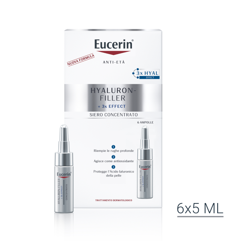 Eucerin Hyaluron-Filler Siero Conc viso Antirughe 6 Fiale