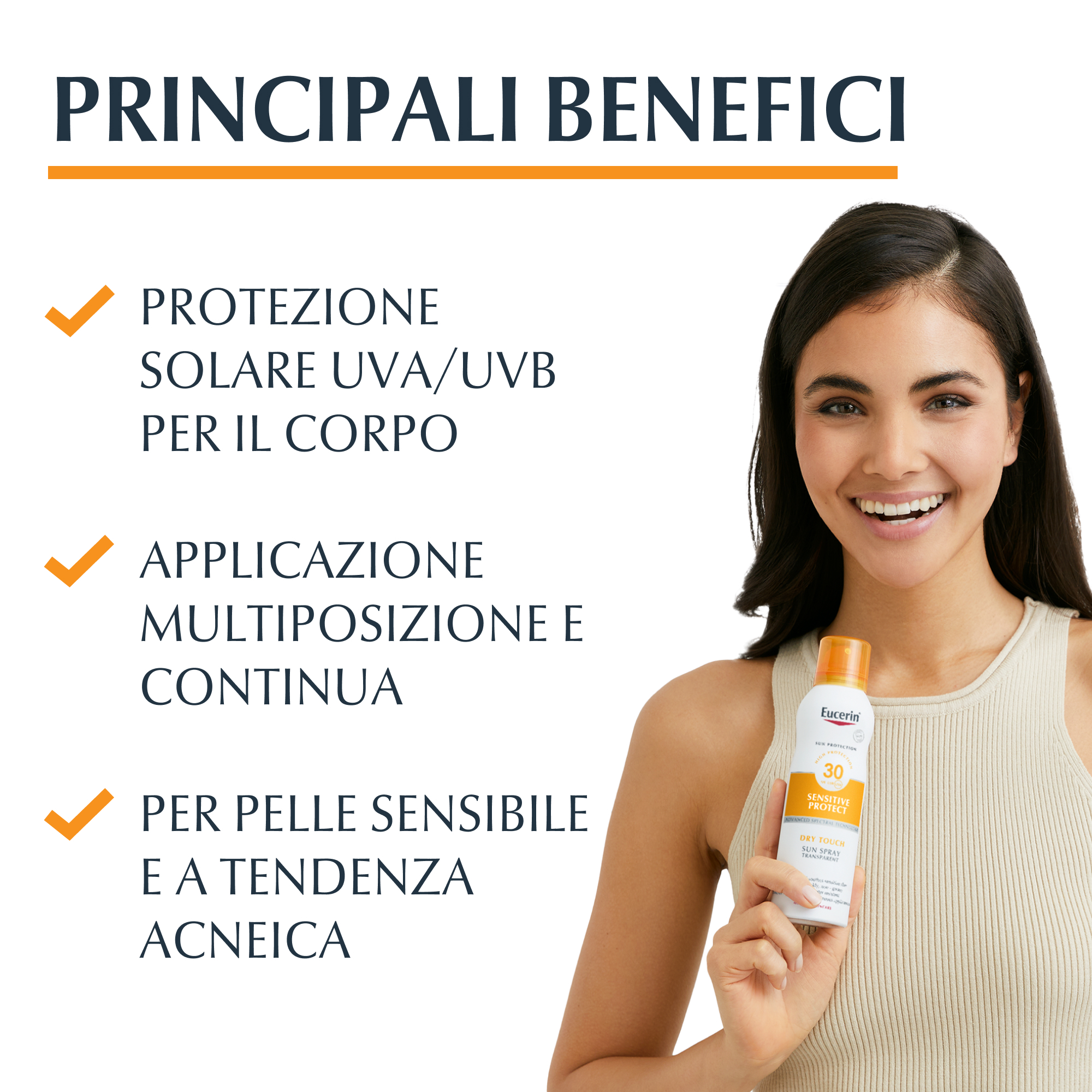 Eucerin Sun Spray Solare Corpo Tocco Secco SPF30 200mL