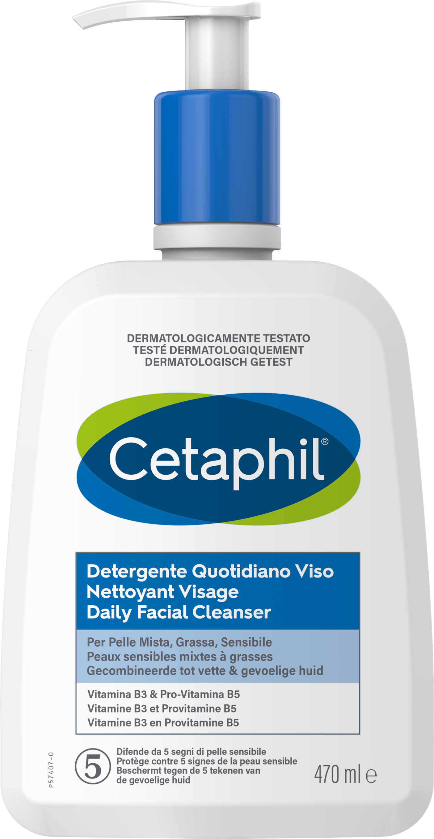 Cetaphil - Detergente Quotidiano Viso Per Pelle Mista, Grassa E Sensibile 473 ml