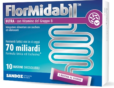 FlorMidabil Ultra Polvere Integratore Fermenti Lattici Vivi 10 Bustine 