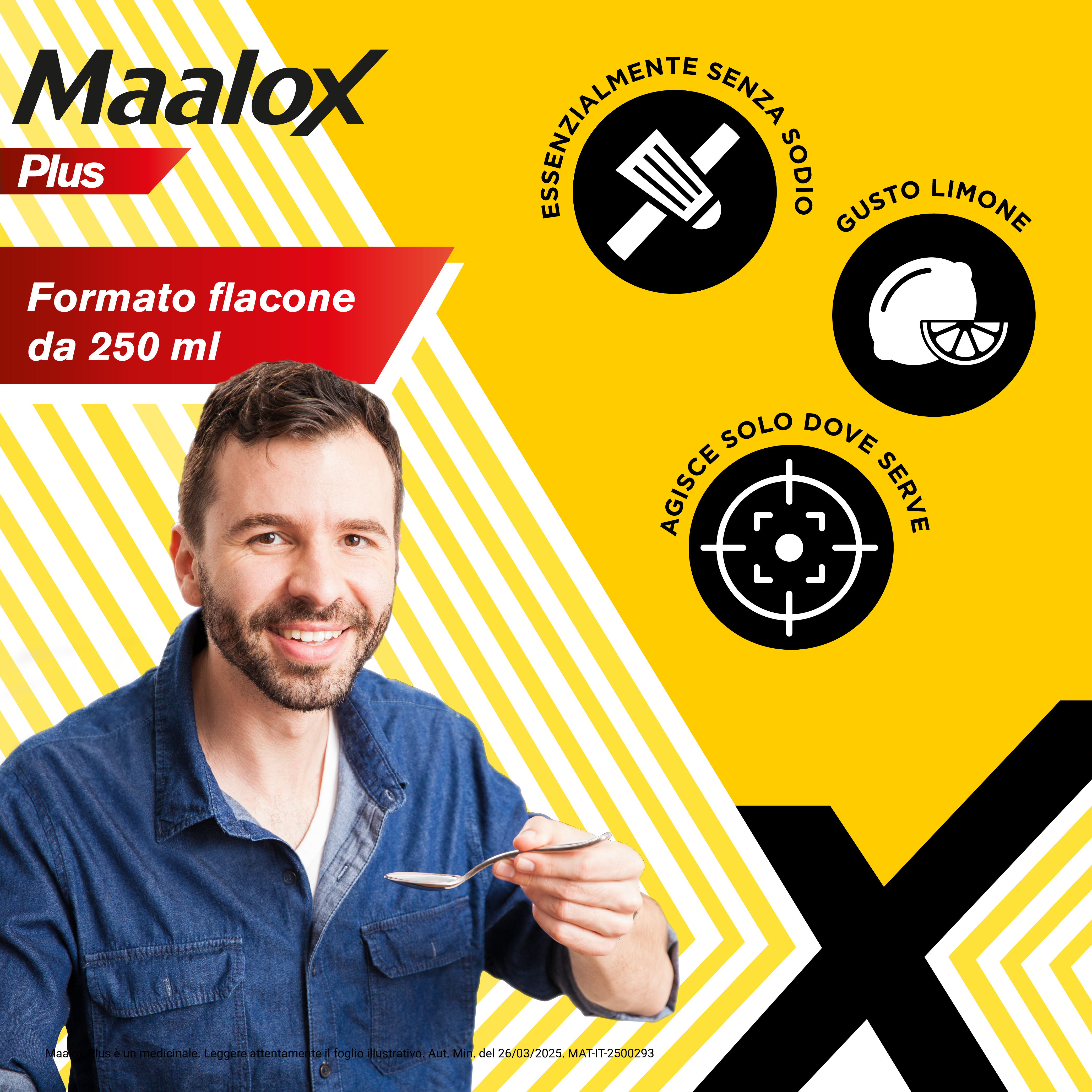 Maalox Plus  4% + 3,5% + 0,5% - Sospensione Orale Contro Bruciore E Iperacidità Di Stomaco 250 ml