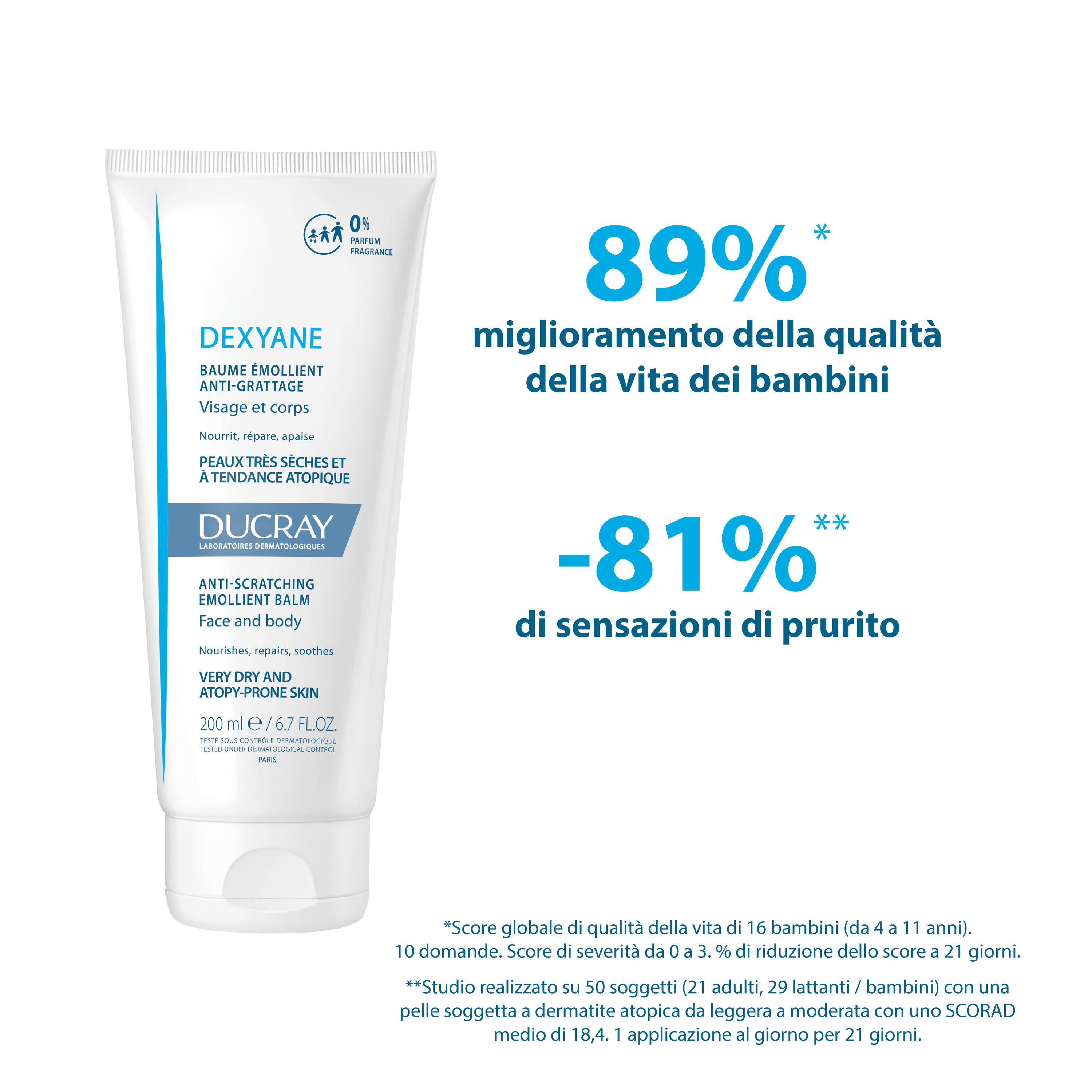 Ducray Dexyane - Balsamo Emolliente Anti-Grattage Viso E Corpo 200 ml