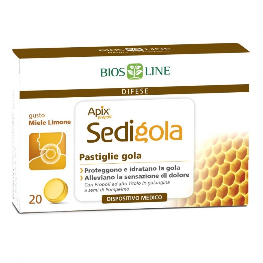 Sedigola Miele e Limone Lenitivo Gola 20 Pastiglie