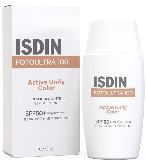 Isdin - Fotoultra 100 Active Unify Color SPF 50+ - Protezione Solare Colorata Viso 50 ml