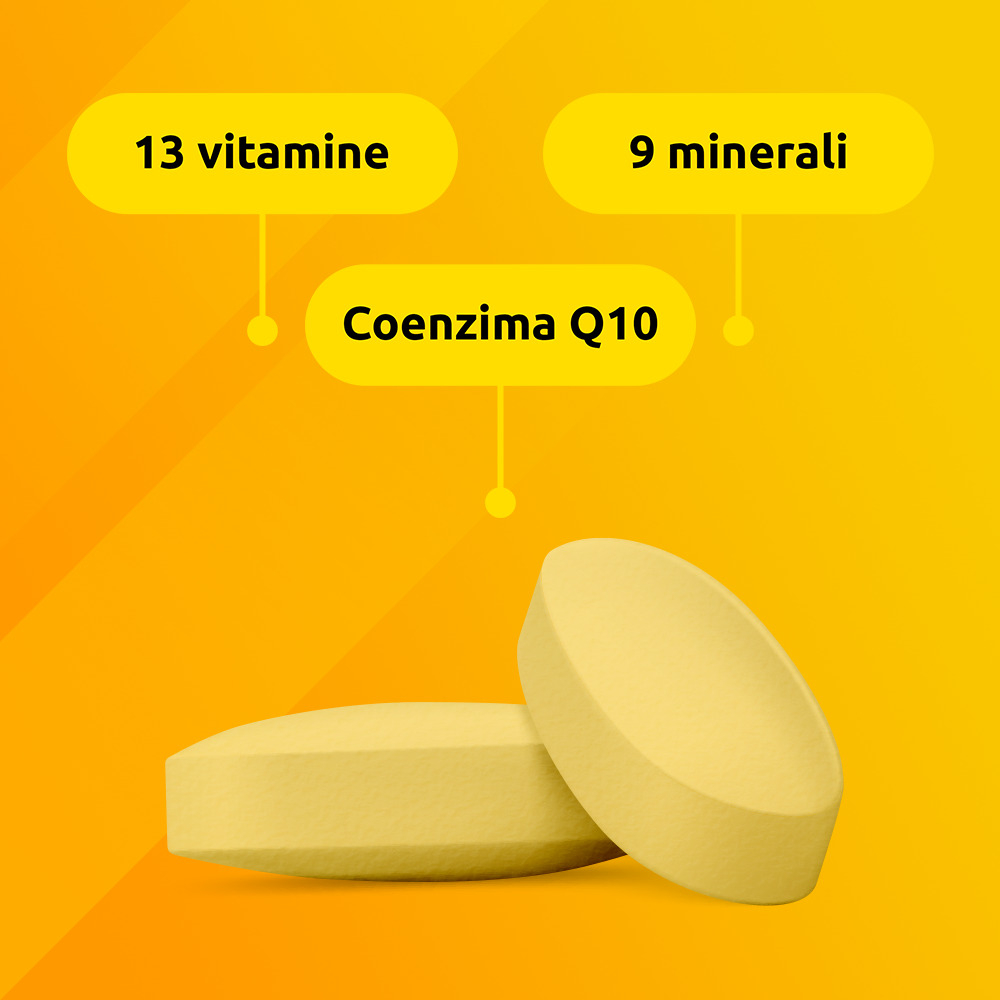 Supradyn Ricarica Integratore Multivitaminico Completo con Vitamine A, B, C, D, E, K, Minerali e Coenzima Q10 contro la Stanchezza, Gusto Arancia, 35 Compresse Rivestite