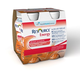 Resource Energy Albicocca Bevanda Ipercalorica Iperproteica 4x200 ml