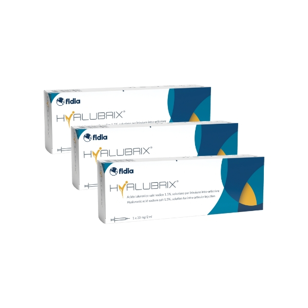HYALUBRIX 3 siringhe Multipack  Acido Ialuronico Sale Sodico 1,5%  2 ML 30 MG 30 mg/2 ml - Confezione Italiana Originale 
