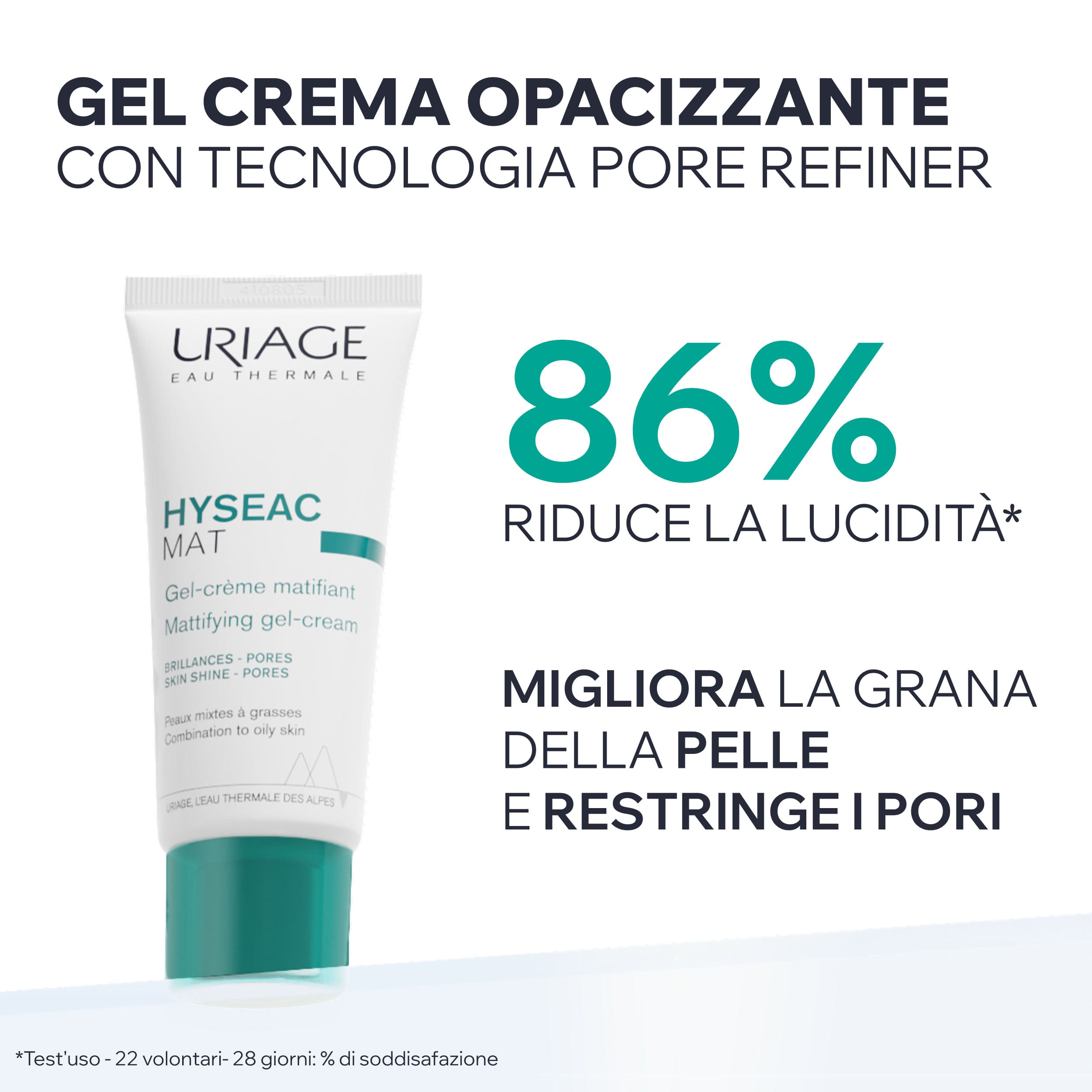 Uriage Hyséac - Mat Gel-Crema Opacizzante Viso Per Pelle Mista, Grassa E Lucida 40 ml