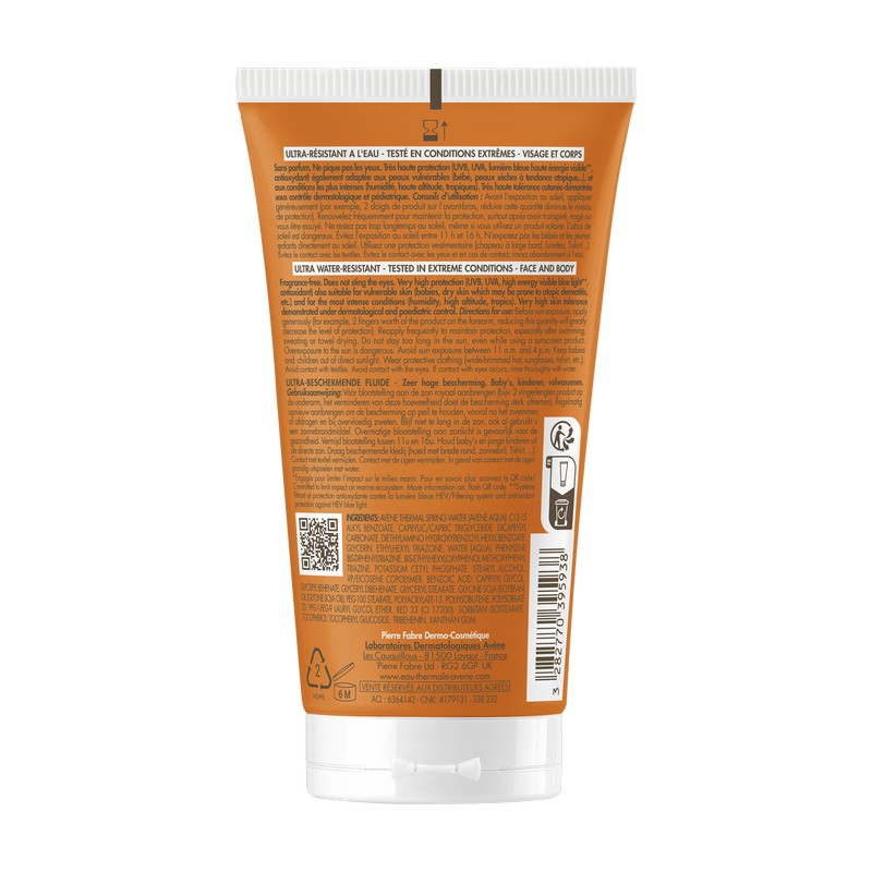 Eau Thermale Avène Intense Protect SPF 50+ Fluido ultra protezione, Protezione molto alta, 150ml