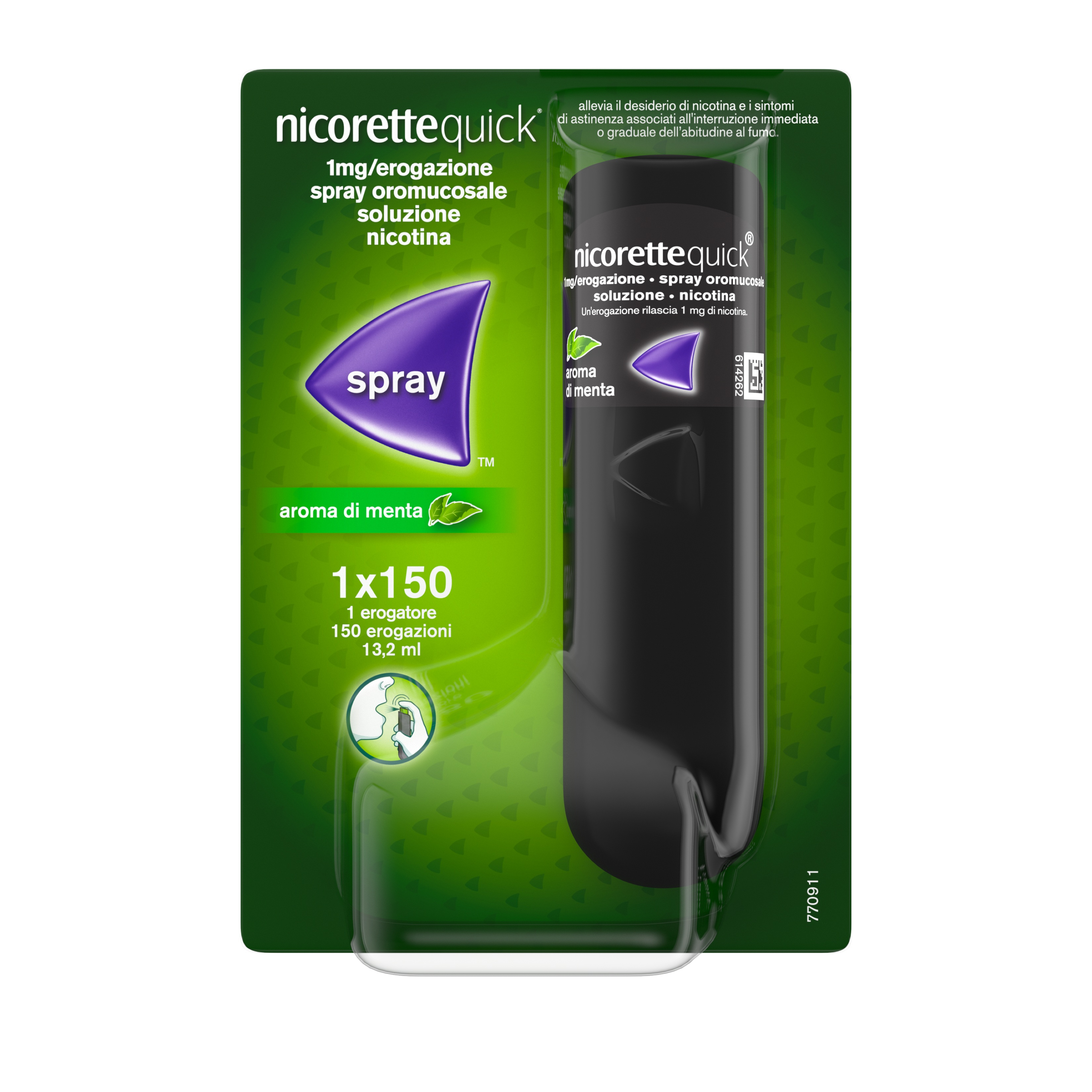 Nicorettequick Spray per Alleviare Astinenza da Nicotina Menta per smettere di fumare