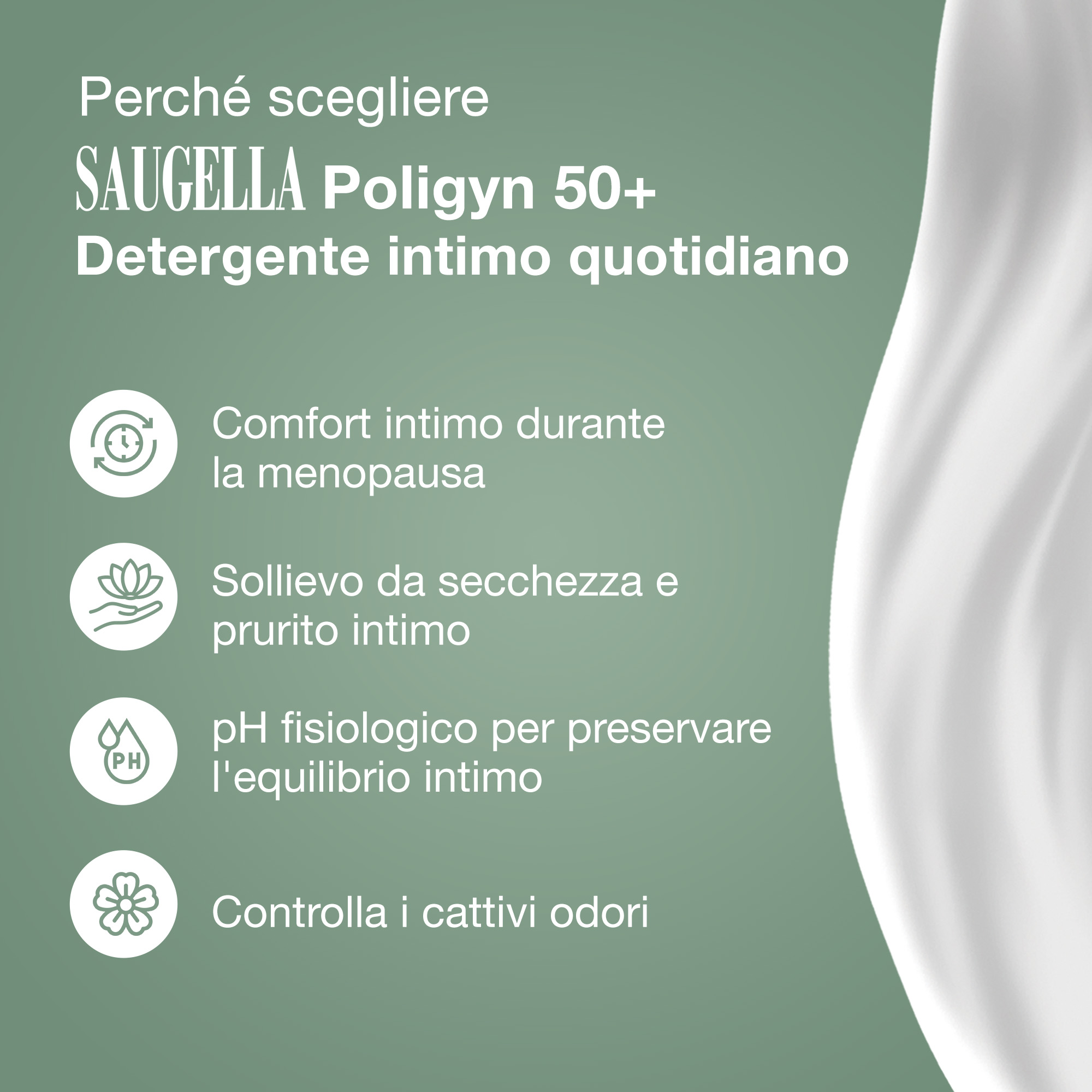 Saugella Poligyn 50+ - Detergente Intimo Lenitivo Ed Emolliente A pH Fisiologico 500 ml