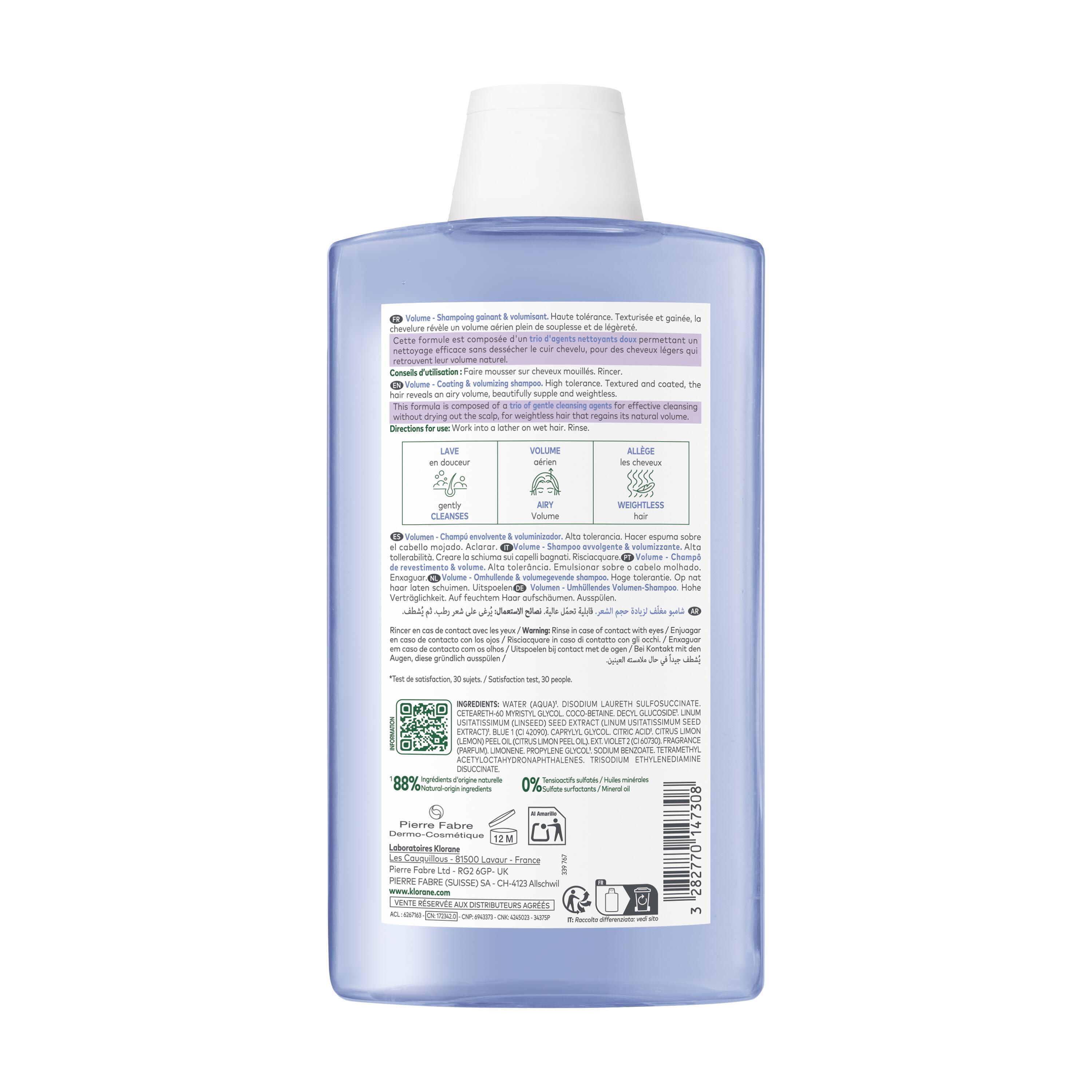 Klorane - Shampoo Al Lino Bio Per Capelli Sottili 400 ml