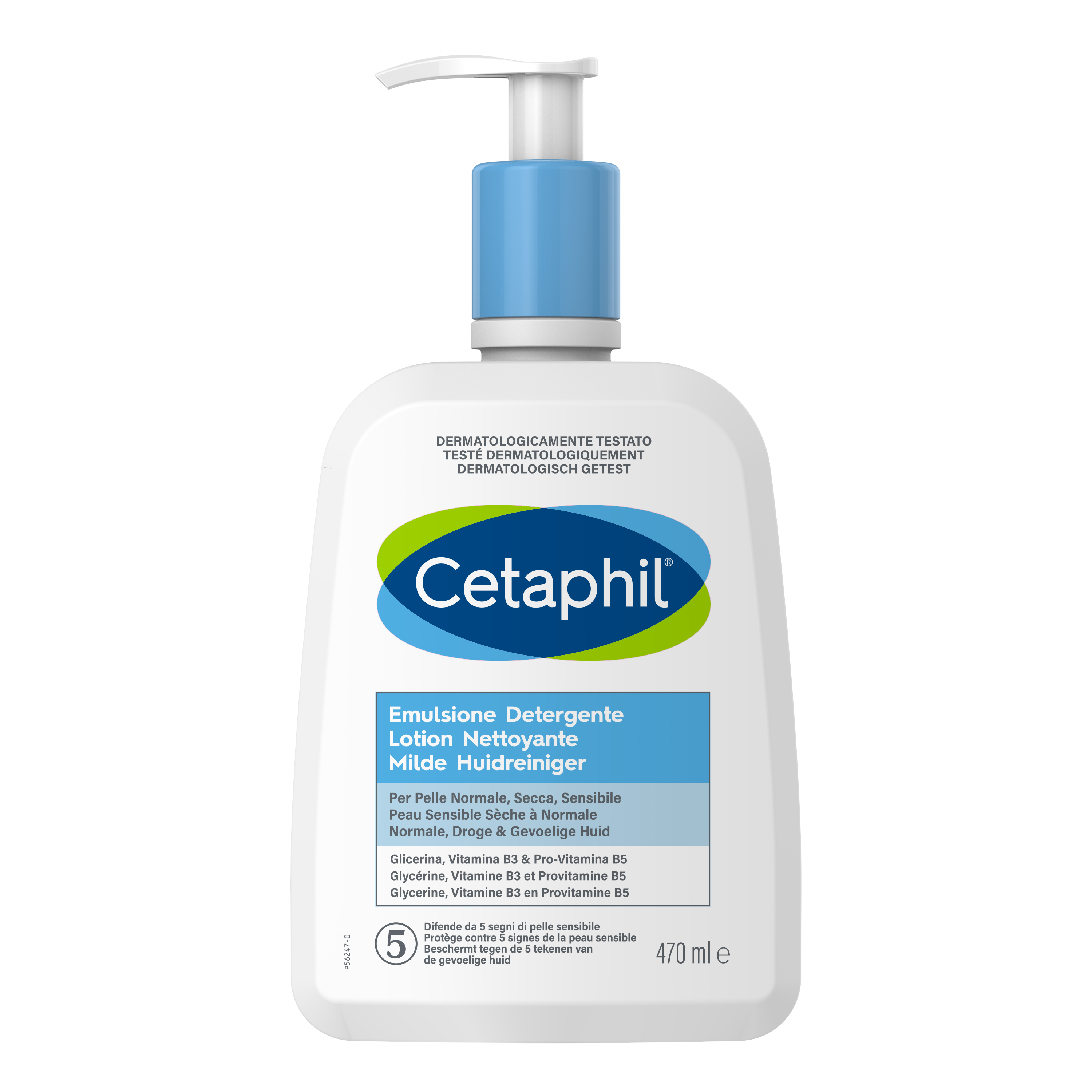 Cetaphil - Emulsione Detergente Viso E Corpo Per Pelle Normale, Secca, Sensibile E Intollerante Senza Profumo 470 ml