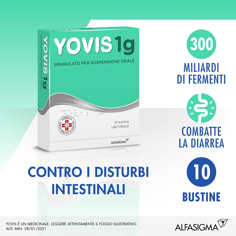 Yovis 1g, 300 Miliardi di fermenti lattici vivi, probiotici in granulato per sospensione orale 10 bustine