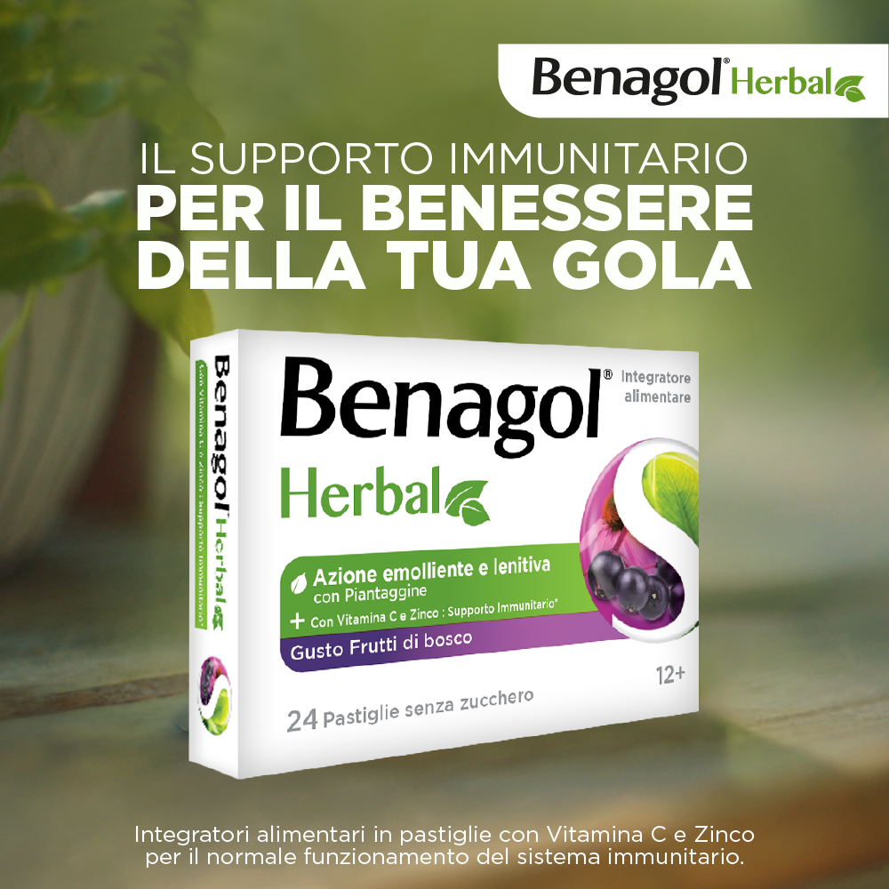 BENAGOL HERBAL FRUTTI DI BOSCO 24 - NOVITA' pastiglie mal di gola 