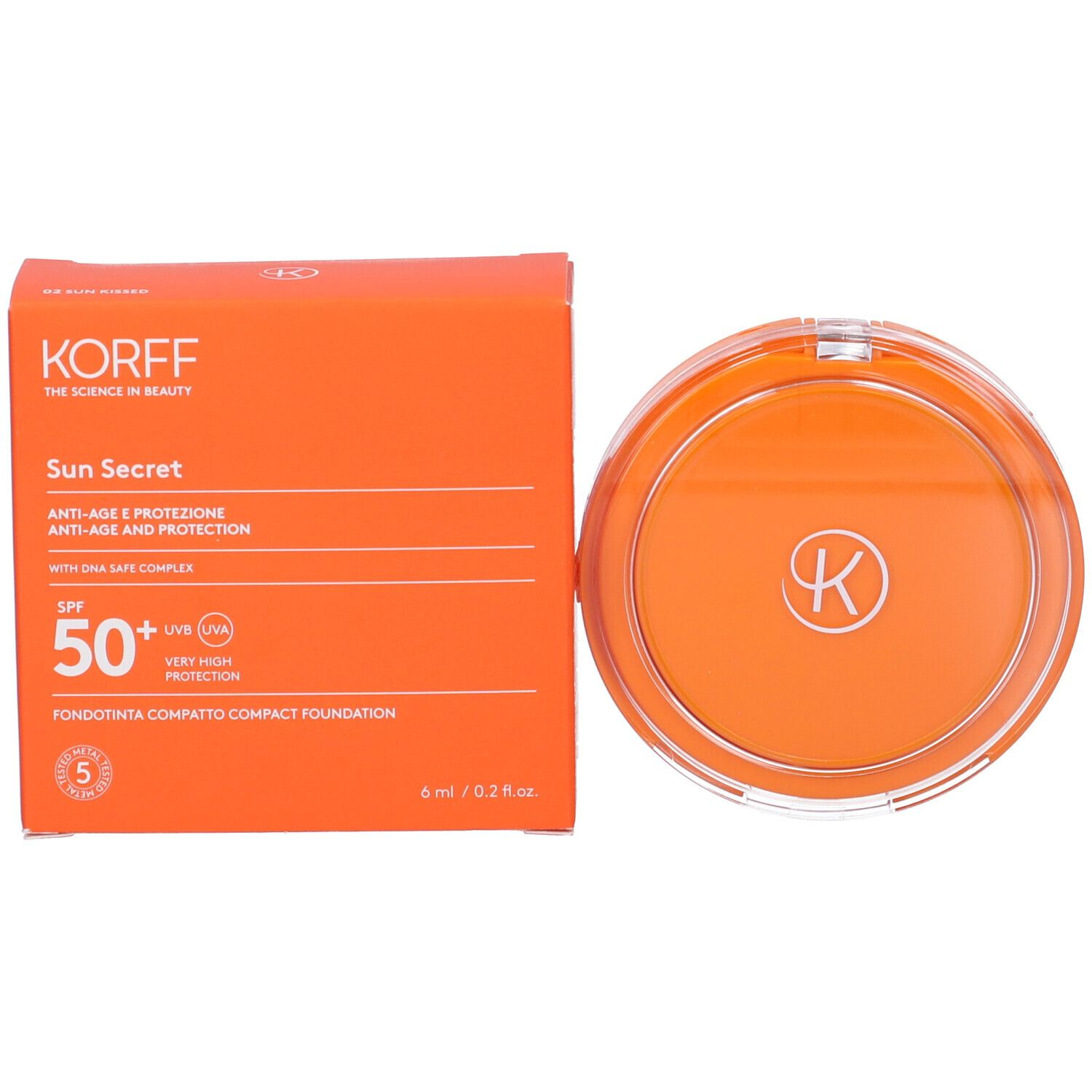 Korff Sun Secret Fondotinta Compatto Solare SPF50+ Tonalità 02 Sun Kissed