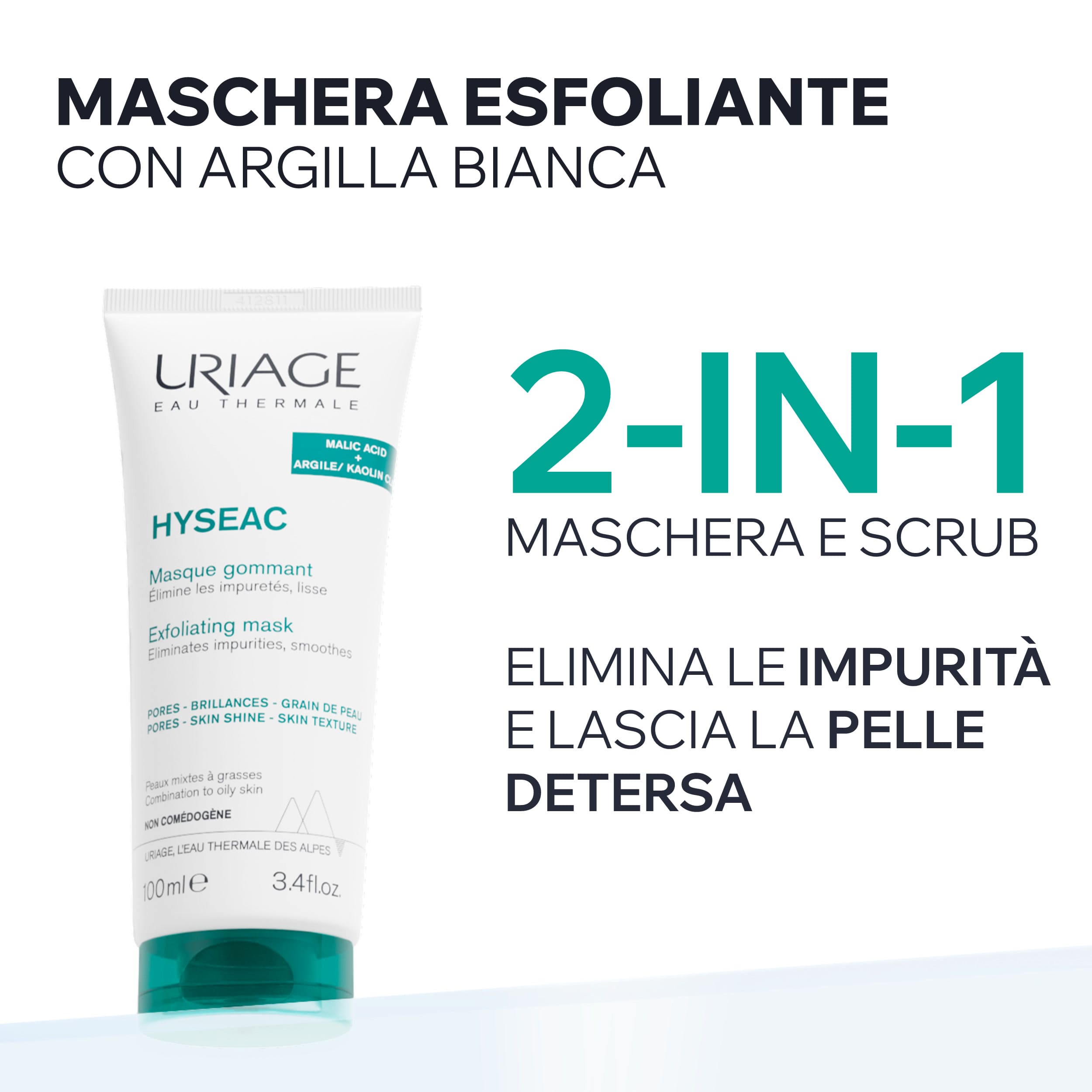 Uriage Hyséac - Maschera Esfoliante Viso Per Pelle Grassa E Lucida 100 ml
