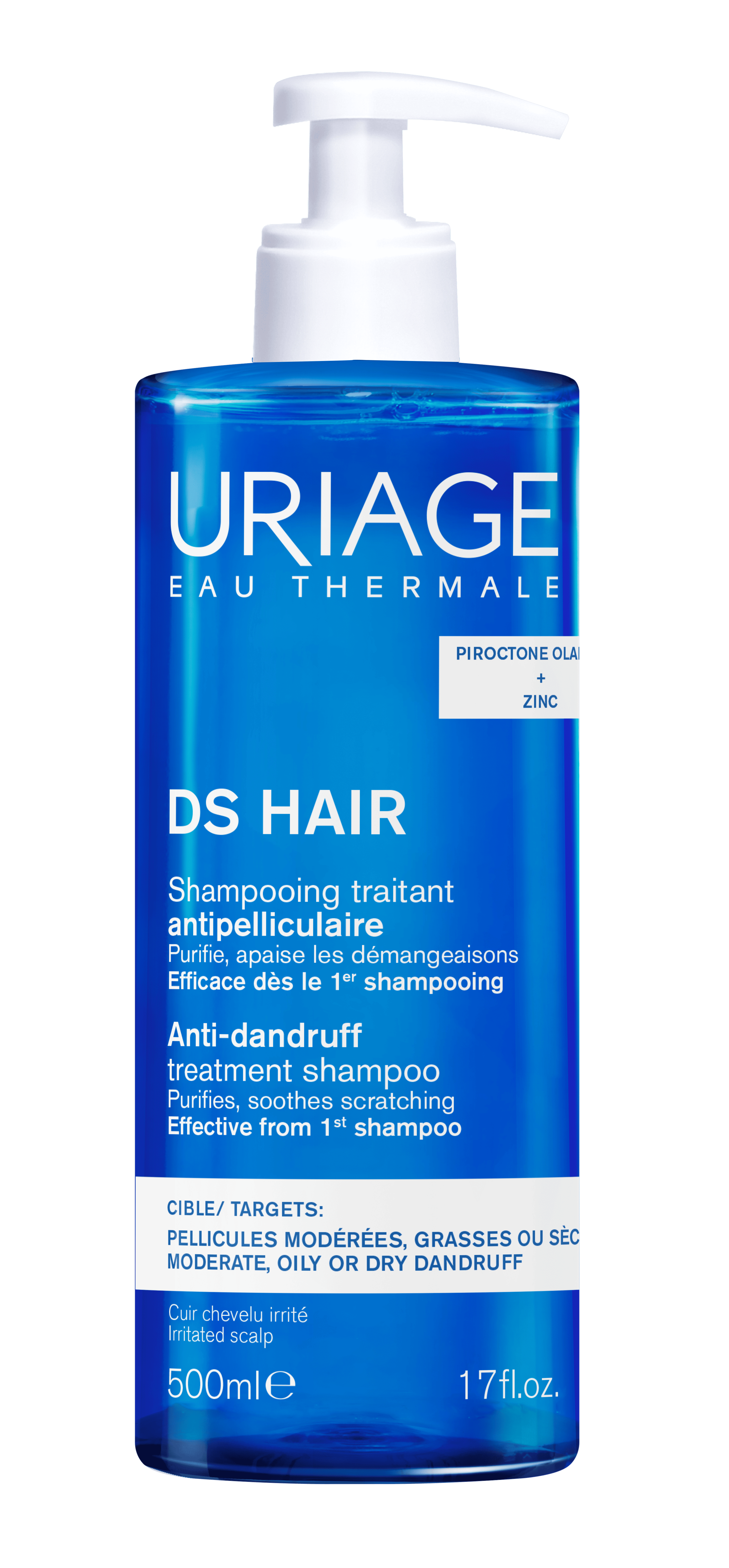 Uriage DS Hair - Shampoo Antiforfora Per Forfora Moderata, Secca O Grassa 500 ml