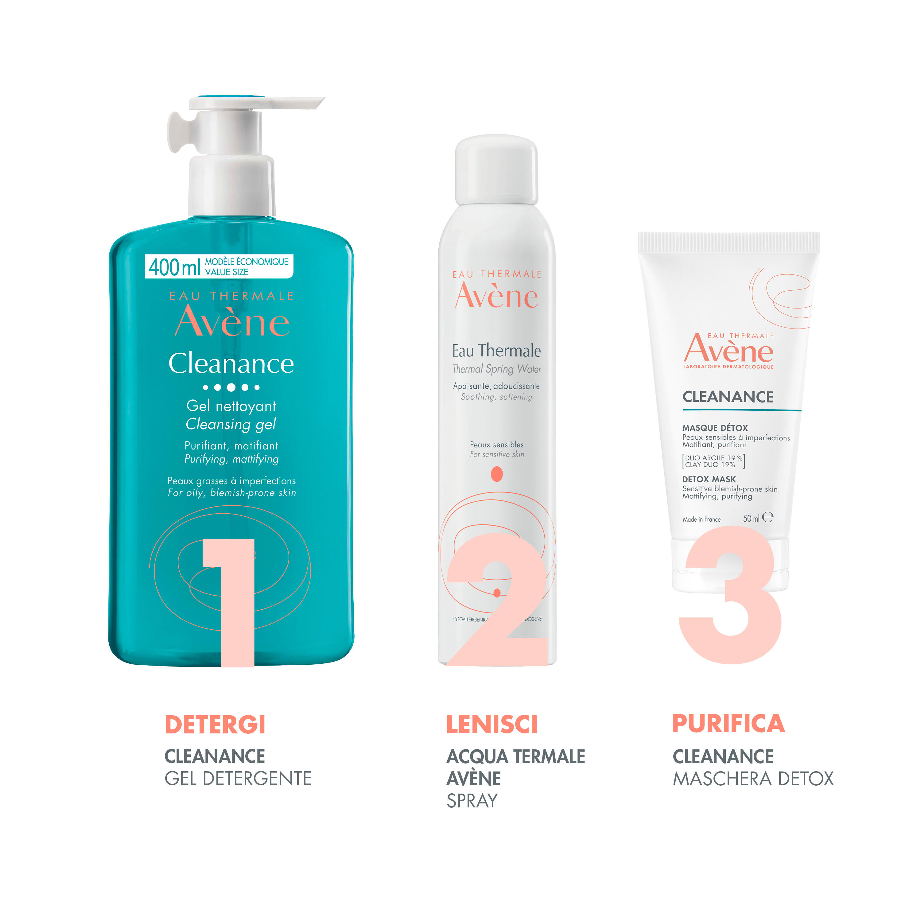 Eau Thermale Avène Cleanance Maschera Detox, Purifica, opacizza e restringe i pori, con Argilla bianca, Pelle grassa a tendenza acneica, 50ml 