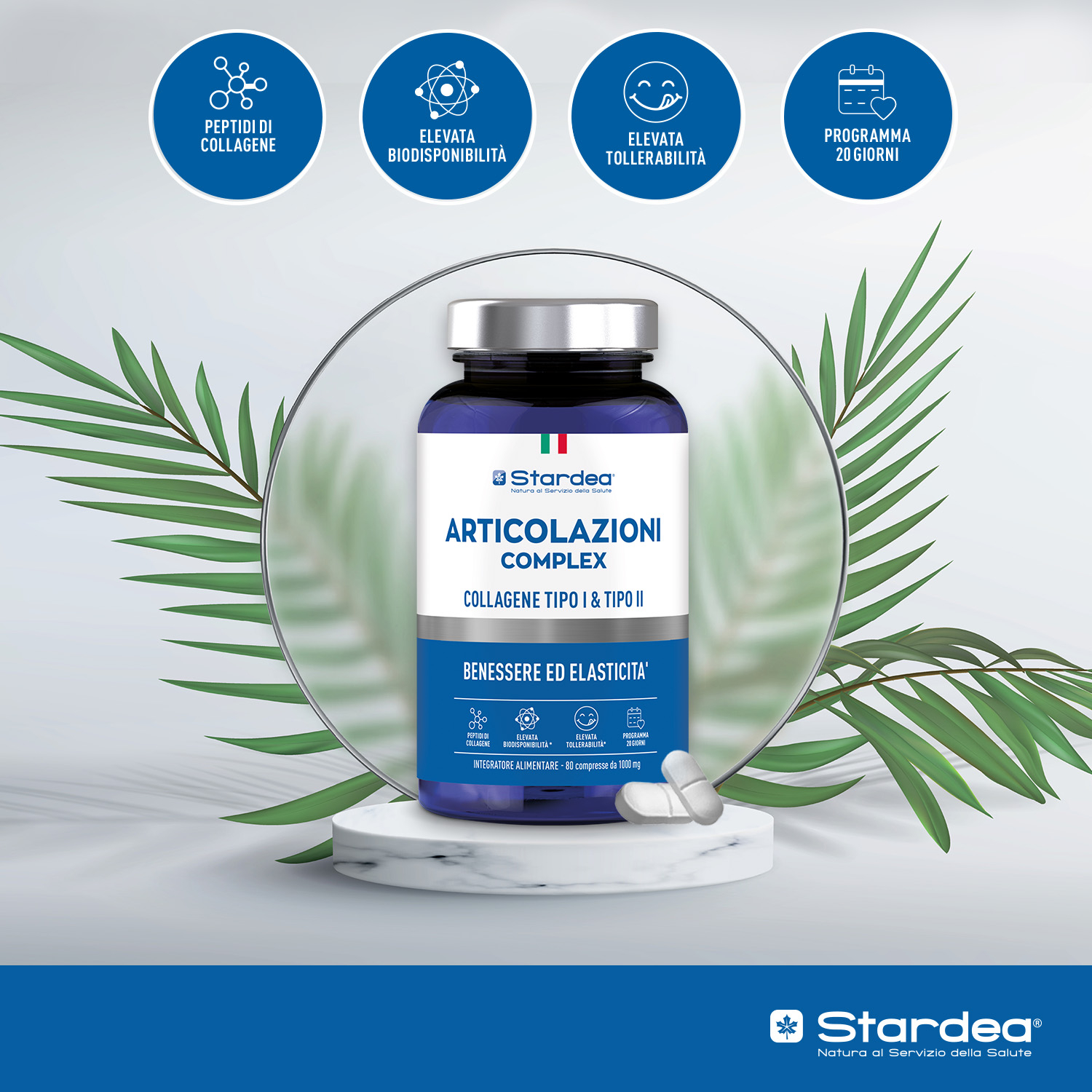 STARDEA ARTICOLAZIONI COMPLEX  Compresse - COLLAGENE TIPO I & TIPO II - INTEGRATORE ALIMENTARE - BENESSERE ED ELASTICITA' ARTICOLARE