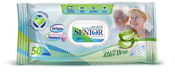 SALVIETTINE SENIOR ALOE 50PZ