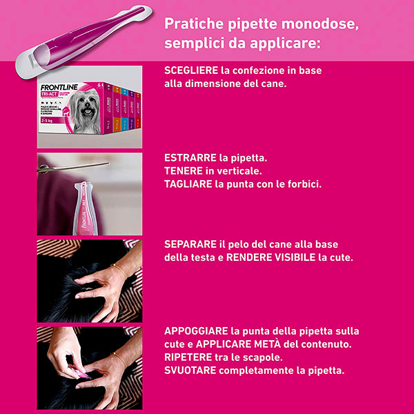 Frontline Tri Act x6 Pipette, Antiparassitario Per Cani e Cuccioli (Taglia L 20-40Kg) Contro Pulci, Zecche, Zanzare, Pappataci e Leishmaniosi