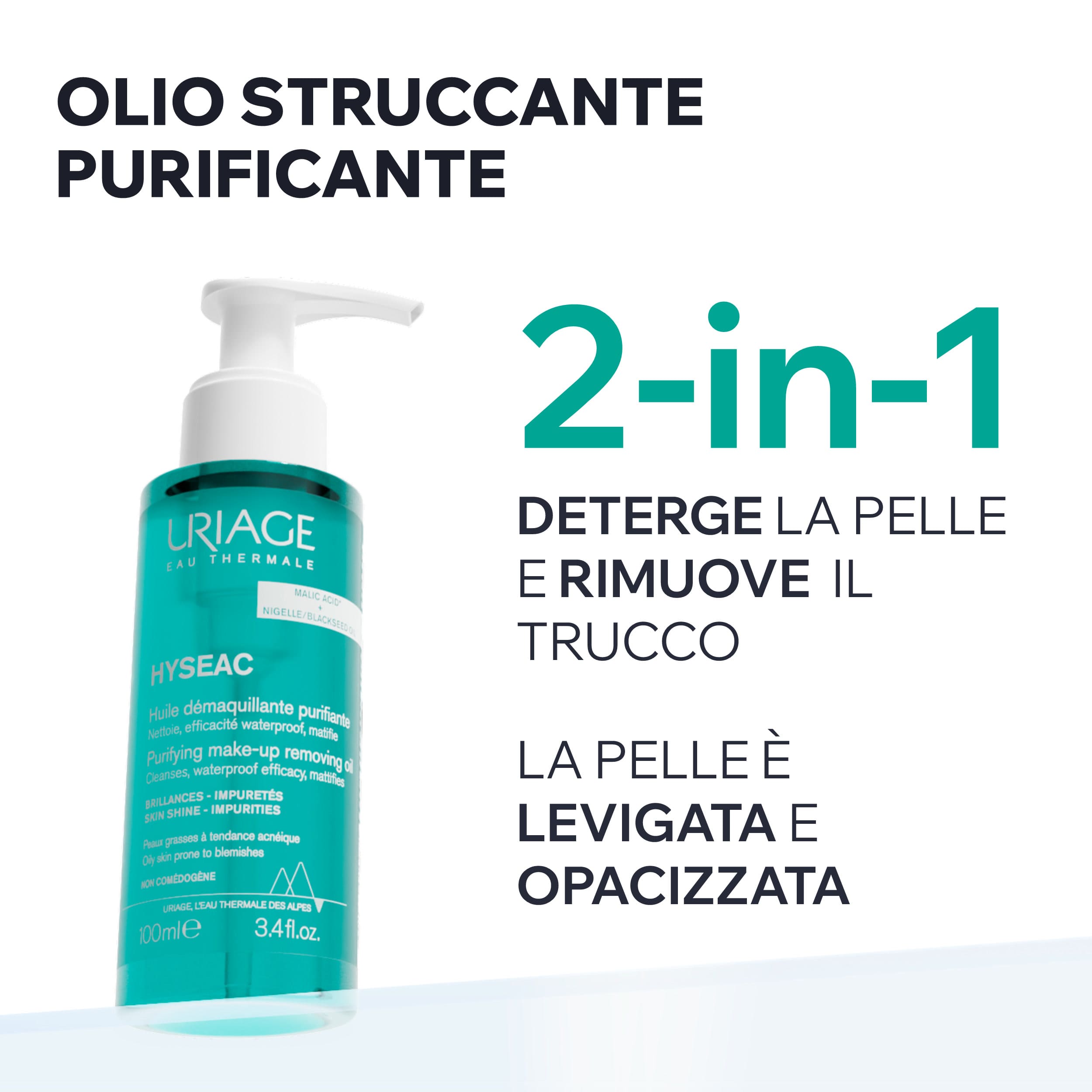 Uriage Hyséac - Olio Detergente E Struccante Per Pelle Grassa E Acneica 100 ml