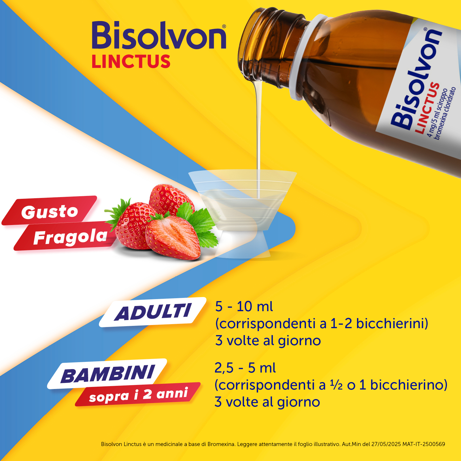 Bisolvon Linctus 4mg/5ml Gusto Fragola - Sciroppo Mucolitico Per Catarro E Tosse Grassa 200 ml