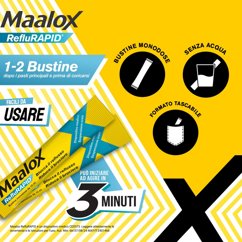 Maalox RefluRapid - 20 Bustine Monodose Contro Il Reflusso E Bruciore Di Stomaco
