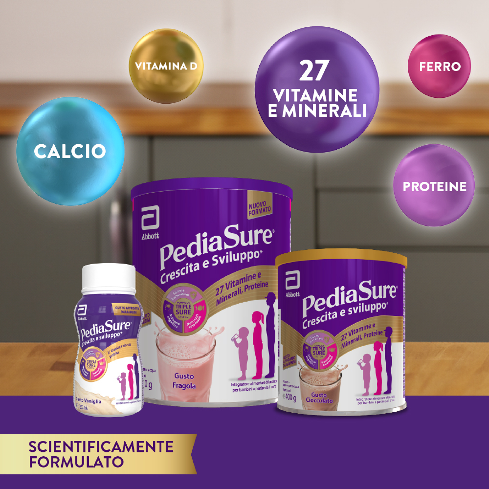 PediaSure Crescita E Sviluppo Vaniglia 400 g - Integratore Multivitaminico Per Bambini