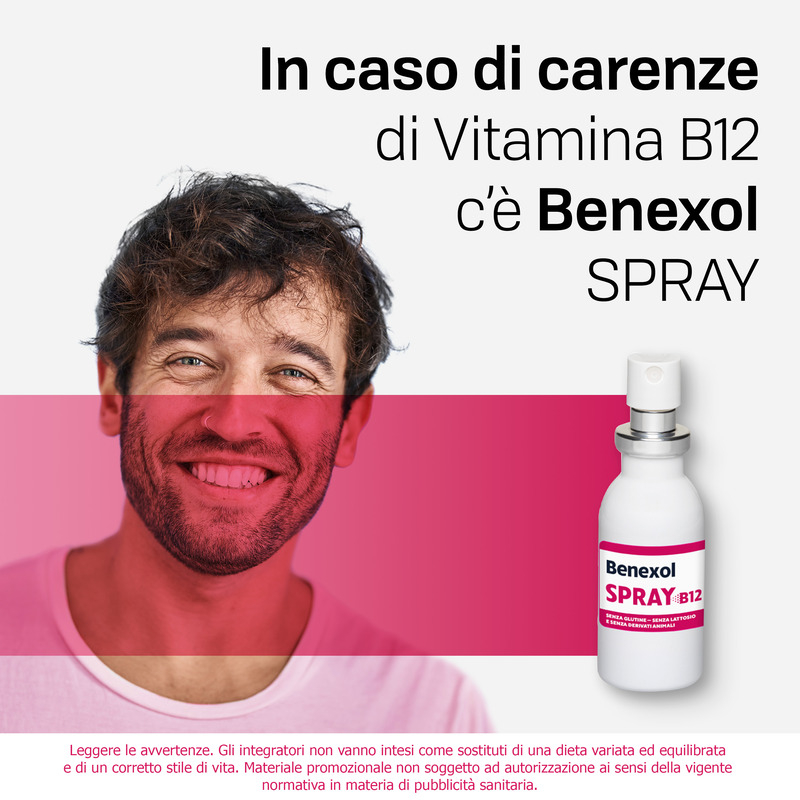 Benexol Spray Integratore alimentare di Vitamina B12 ad Alto Dosaggio, con Edulcorante, Flacone da 15ml