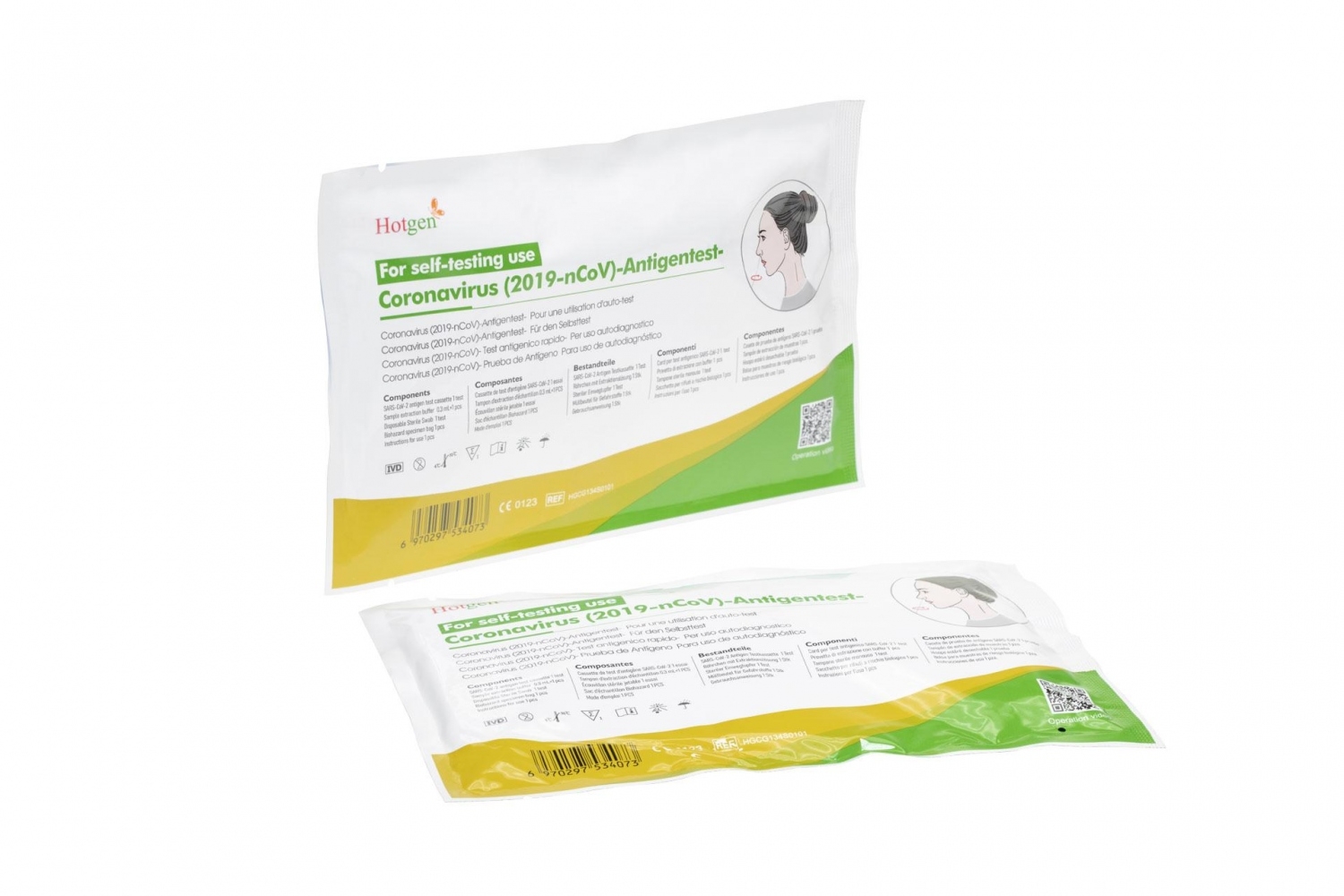 Hotgen Test Coronavirus (2019-nCoV) Tampone antigenico rapido CONFEZIONE DA 5 PEZZI