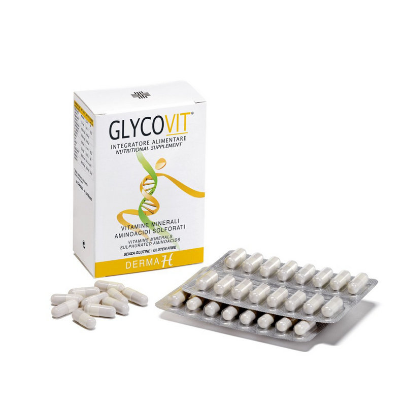 GLYCOVIT DERMA H Integratore unghie&capelli 64 capsule 