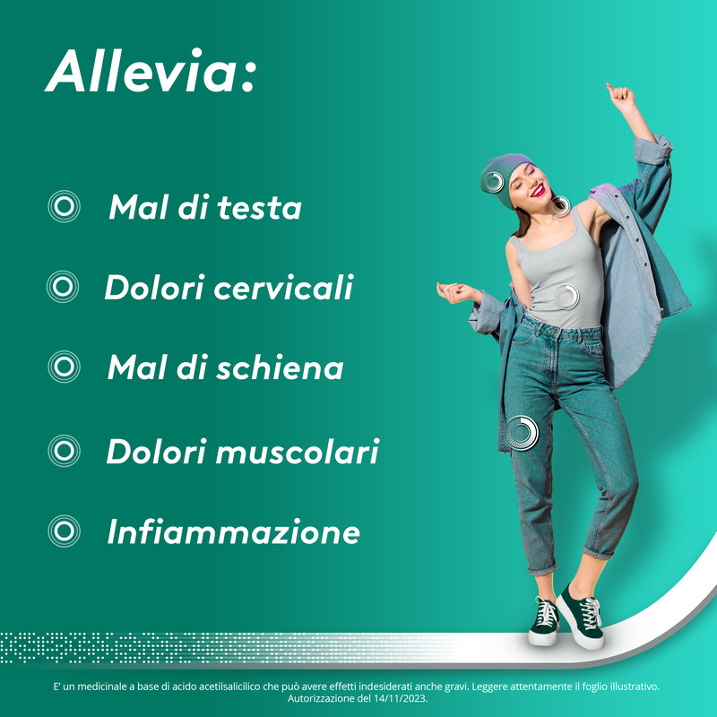 Aspirina in Granuli Senza Acqua, Antidolorifico e Antinfiammatorio contro Mal di Testa, Dolore e Infiammazione,  Aroma Cola, 20 Buste orosolubili