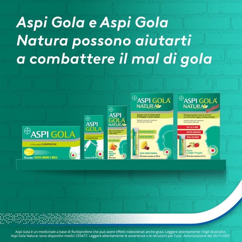 Aspirina Influenza e Naso Chiuso, Granulato per Soluzione Orale, 500mg Acido Acetilsalicilico + 30mg Pseudoefedrina, Effetto Antipiretico e Decongestionante, 20 Bustine
