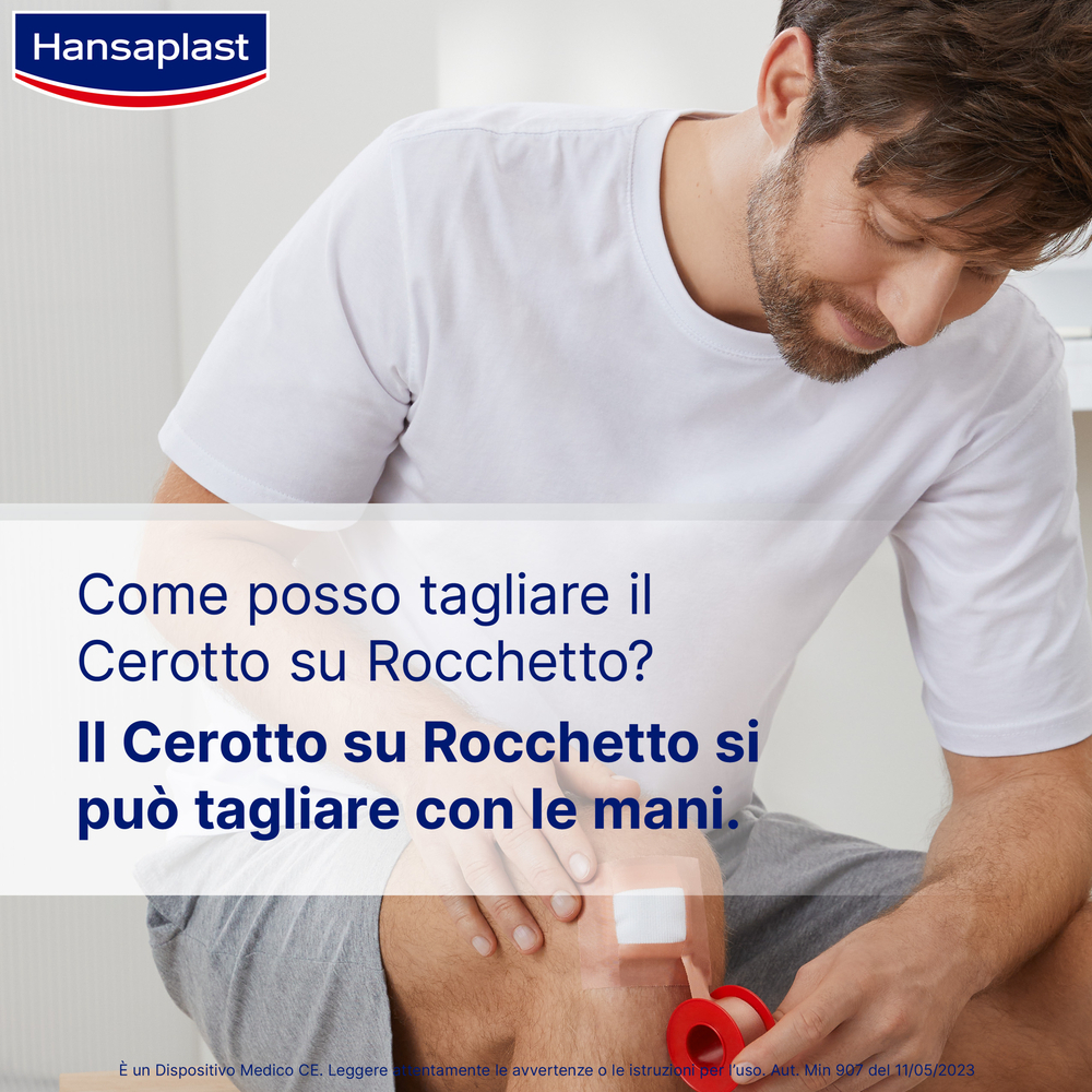 Hansaplast Classic Cerotto Rocchetto, Cerotto rotolo per fissare bende e compresse, 5 m x 2.5 cm