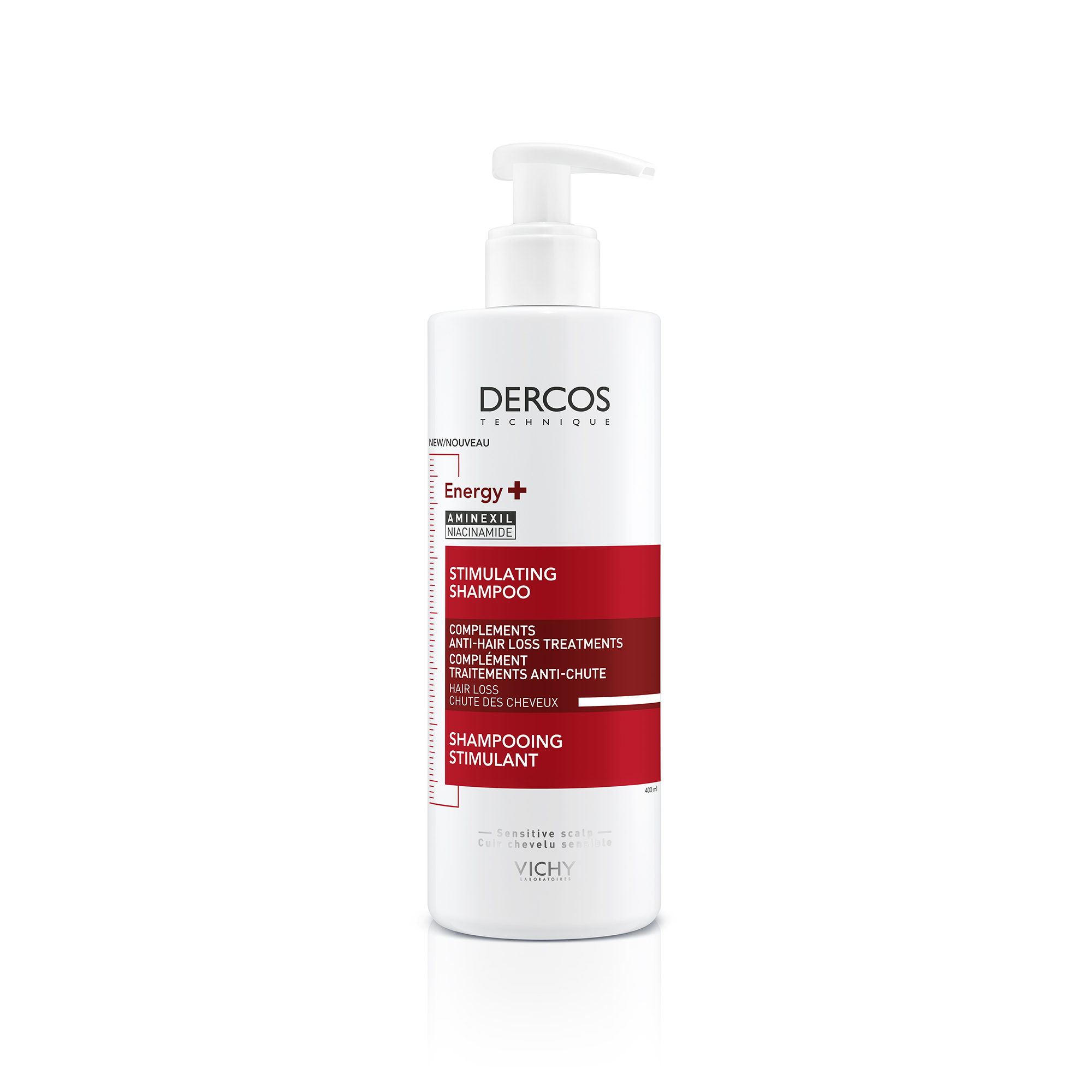 Vichy Dercos Shampoo stimolante Energy+ trattamento complementare anti-caduta 390 ml