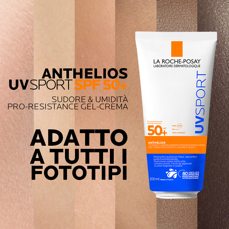 La Roche-Posay Anthelios Uvsport Gel-Crema - Protezione Solare SPF50+ Viso E Corpo 200 ml