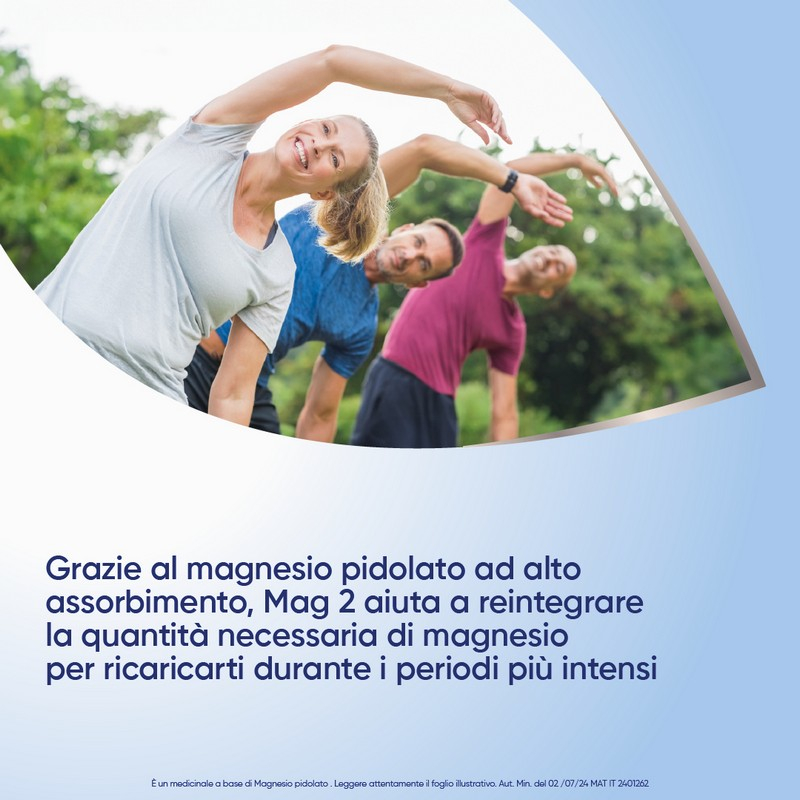 MAG2 Magnesio Pidolato 2,25 g Contro Stanchezza E Debolezza Muscolare 20 Compresse Effervescenti