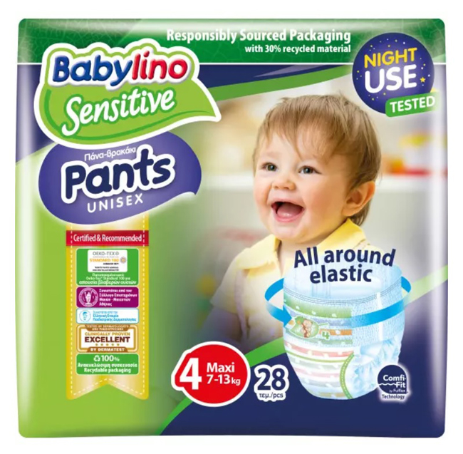 BABYLINO PANTS UNISEX TG 4 7-13 KG 28 PZ