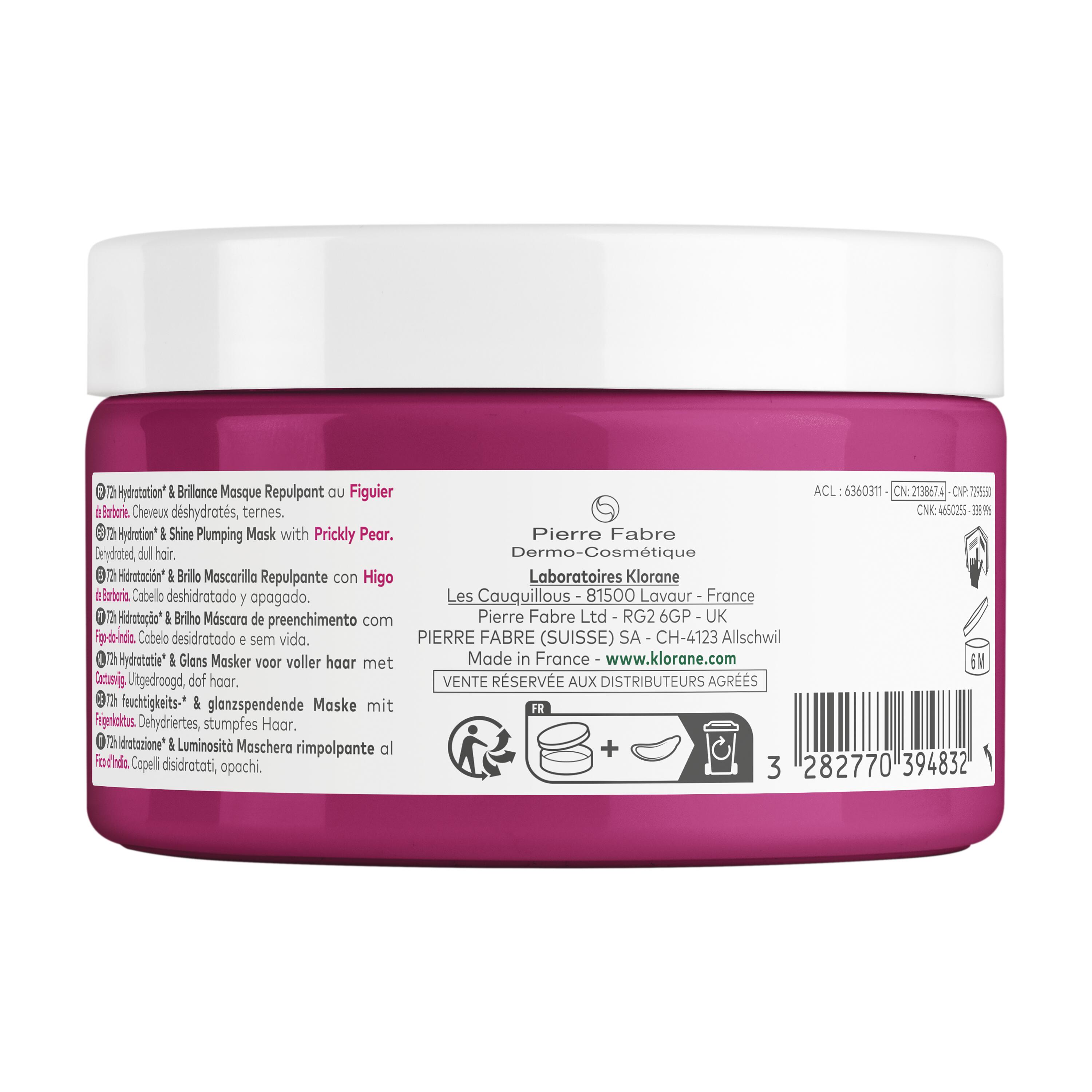 Klorane - Maschera Rimpolpante Per Capelli Al Fico D'India 250 ml