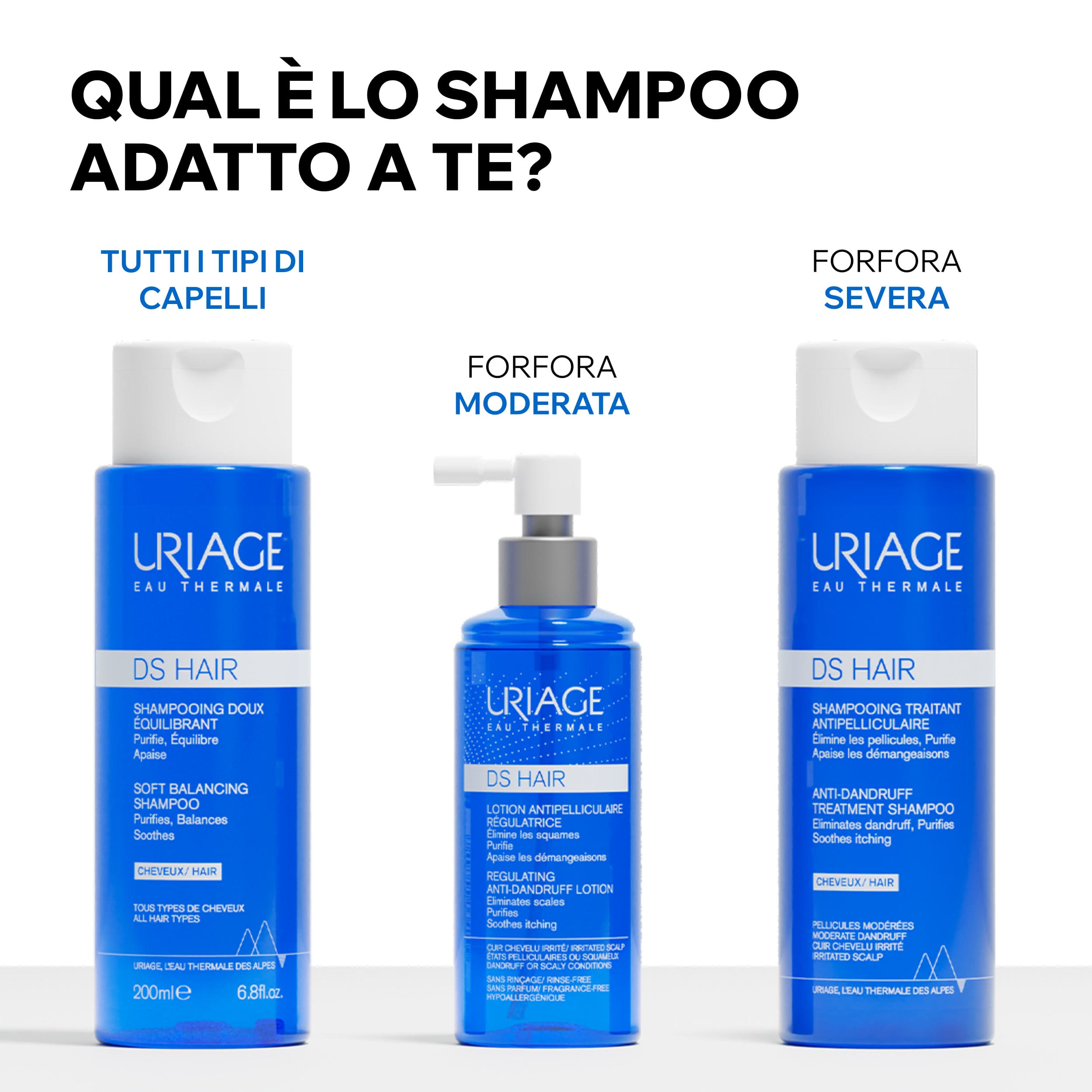 Uriage DS Hair - Shampoo Delicato Riequilibrante Per Tutti I Tipi Di Capelli 500 ml