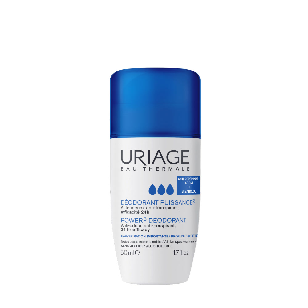 Uriage - Power3 Deodorante Antitraspirante Anti-Odore Per Sudorazione Intensa Roll-On 50 ml