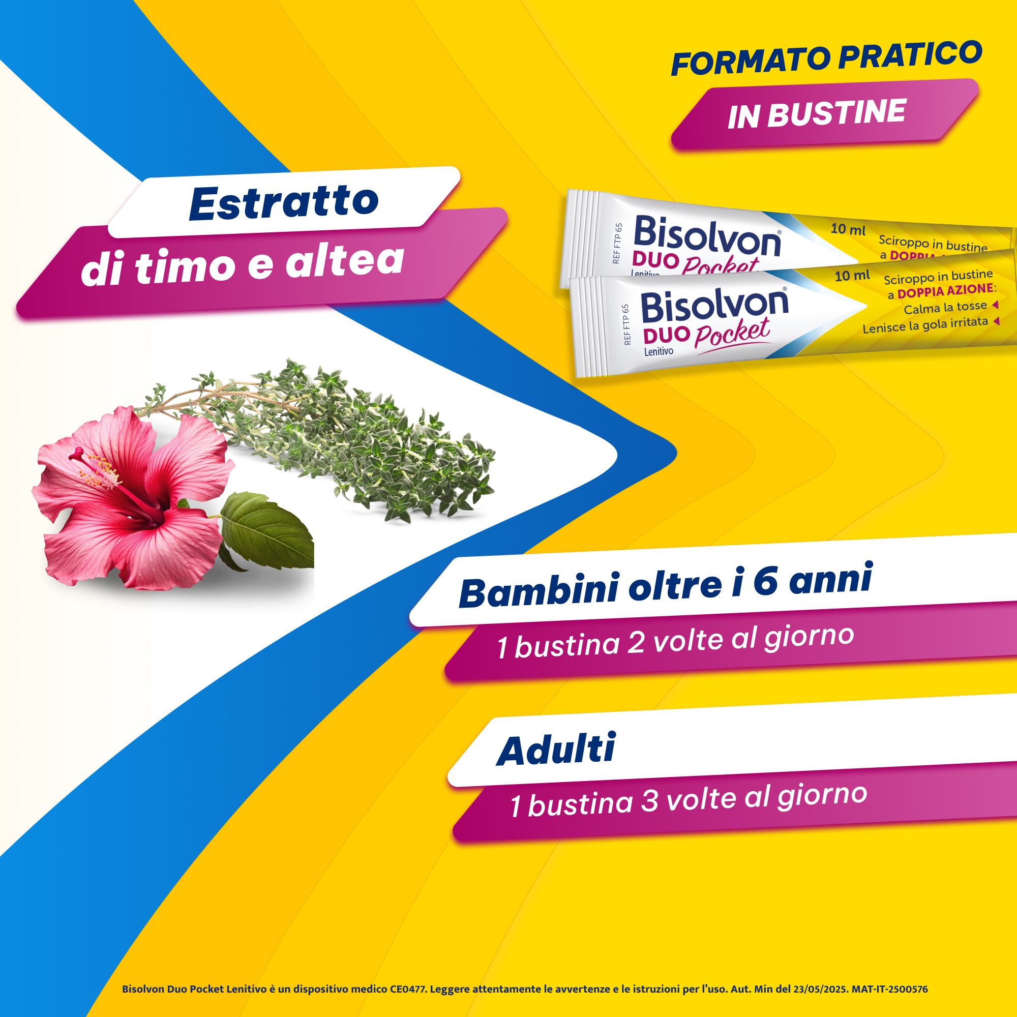Bisolvon Duo Pocket 12 Bustine Modose - Sciroppo Per Tosse, Grassa E Gola Irritata Adulti E Bambini (6+)