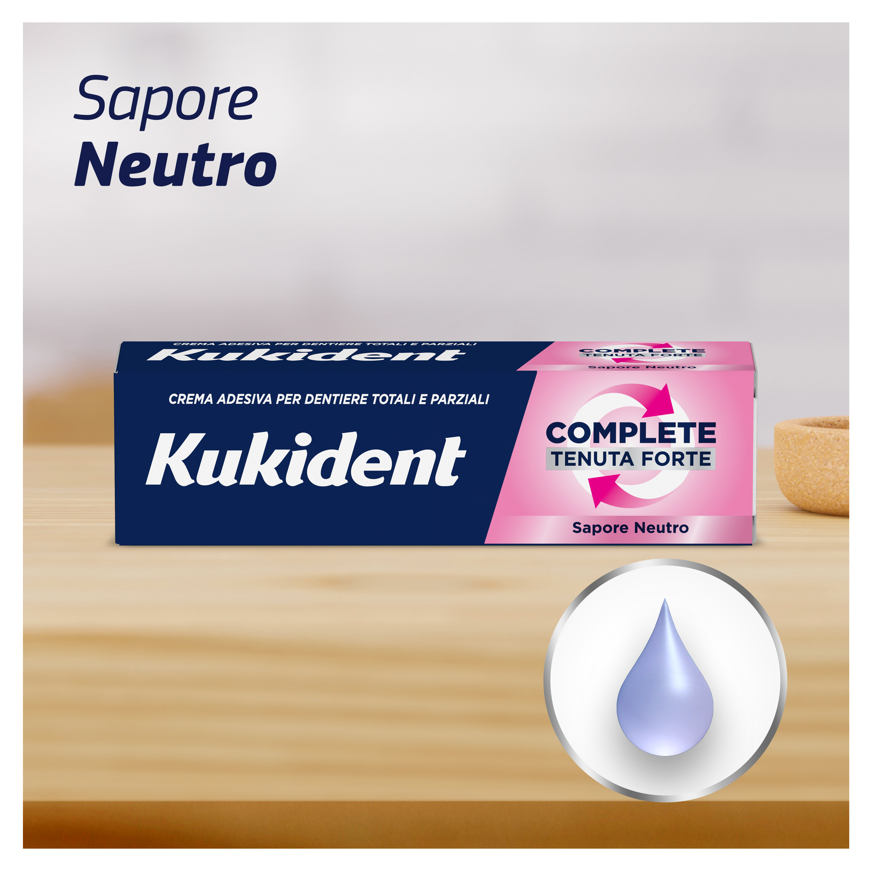 Kukident - Complete Tenuta Forte Aroma Neutro - Crema Adesiva Per Protesi Totali E Parziali 70 g
