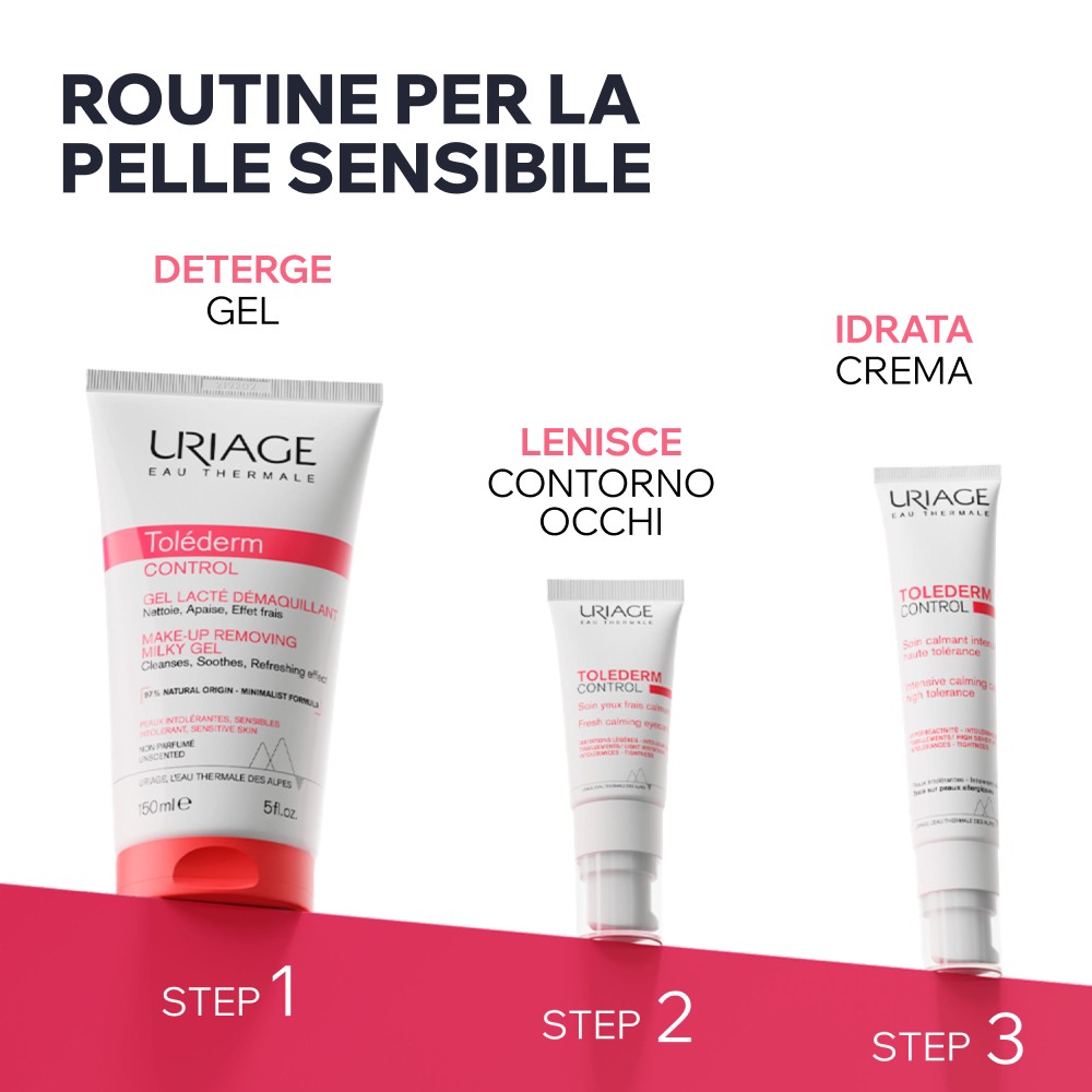 Uriage Toléderm Control - Crema Lenitiva Leggera Viso Per Pelle Intollerante, Secca E Allergica 40 ml