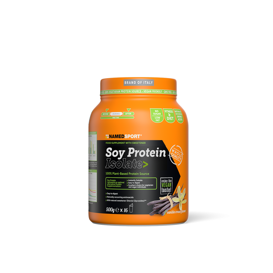 Named Sport - Soy Protein Isolate Gusto Vanilla 500 g - Proteine Isolate Della Soia In Polvere