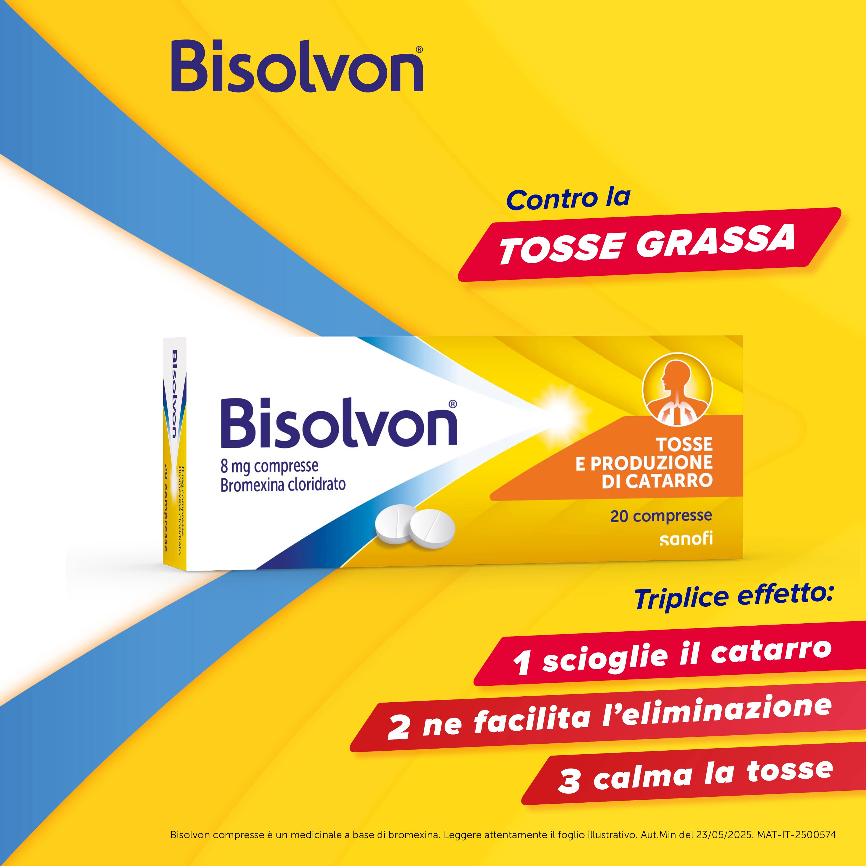 Bisolvon 8 mg - Mucolitico Per Tosse Grassa 20 Compresse